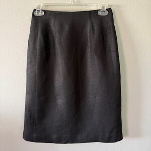 90’s Vintage Black Linen Pencil Skirt Size 2